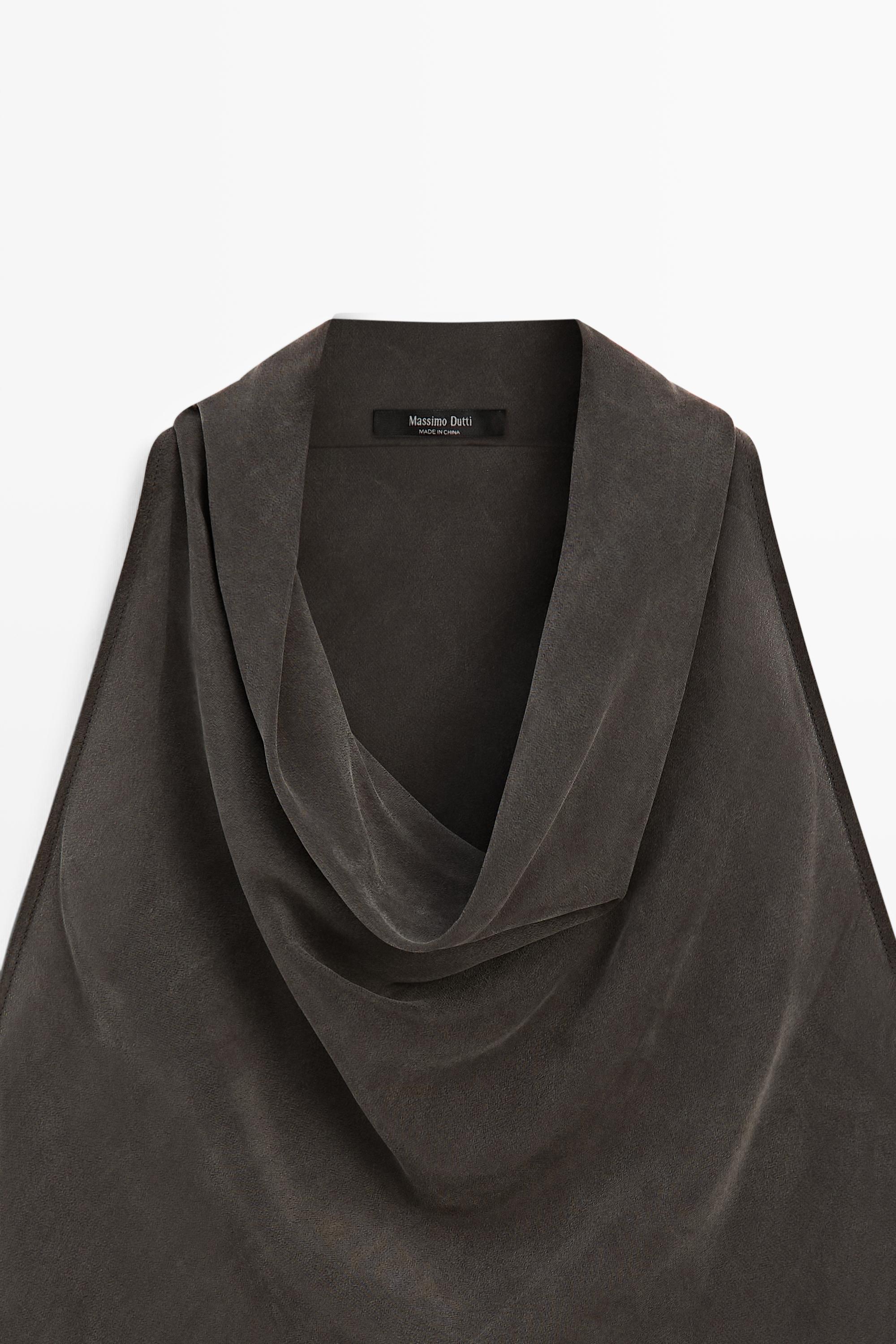 Robe midi décolleté drapé
